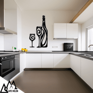 Silueta vino con dos copas