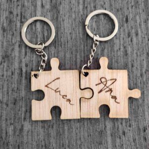 Llavero madera personalizado - Pieza puzle