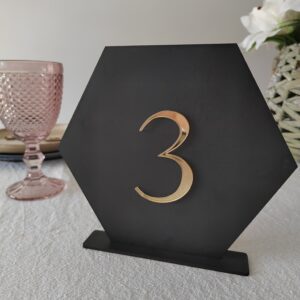 Mesero Hexágono Metacrilato